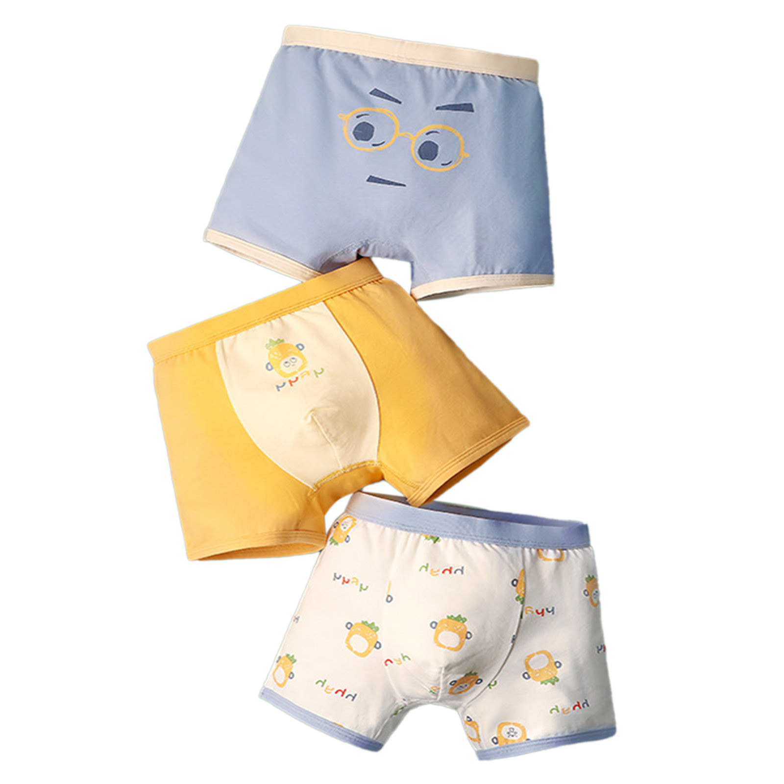 KAOOCXU Toddler Baby Boys Underwear Printed Cute Cartoon Panties Shorts Briefs Children Trunks 3PCS Relaxed Fit Underwear